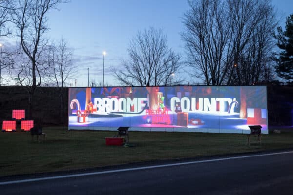 Sign as you enter the Broome County Festival of Lights in Binghamton NY