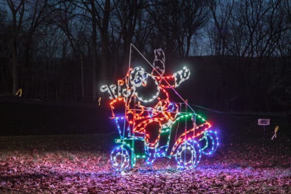 Santa in a golf cart at the Broome County Festival of Lights in Central New York.