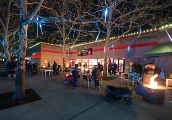 Fire pits at the Buffalo Zoo during Zoo Lights