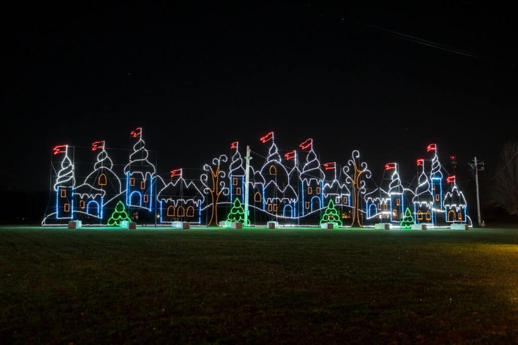 Display at the drive-through portion of the Festival of Lights near Buffalo New York