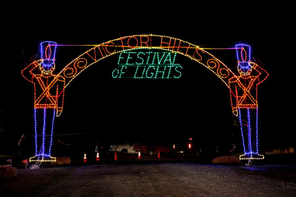 The entrance to ROC Lights at Victor Hills near Rochester NY