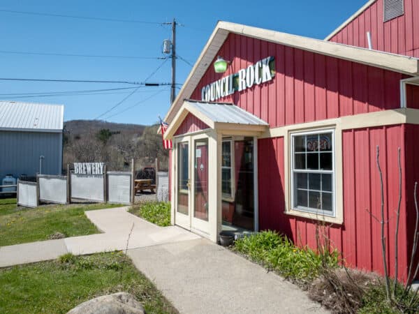 Entrance to Council Rock Brewery in Cooperstown NY