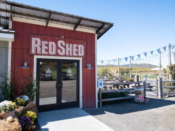 The exterior of Red Shed Brewing's Cooperstown taproom in New York.