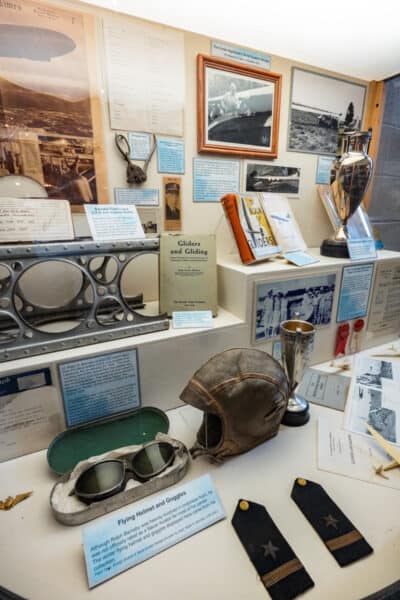 Items on display at the National Soaring Museum in the Finger Lakes.