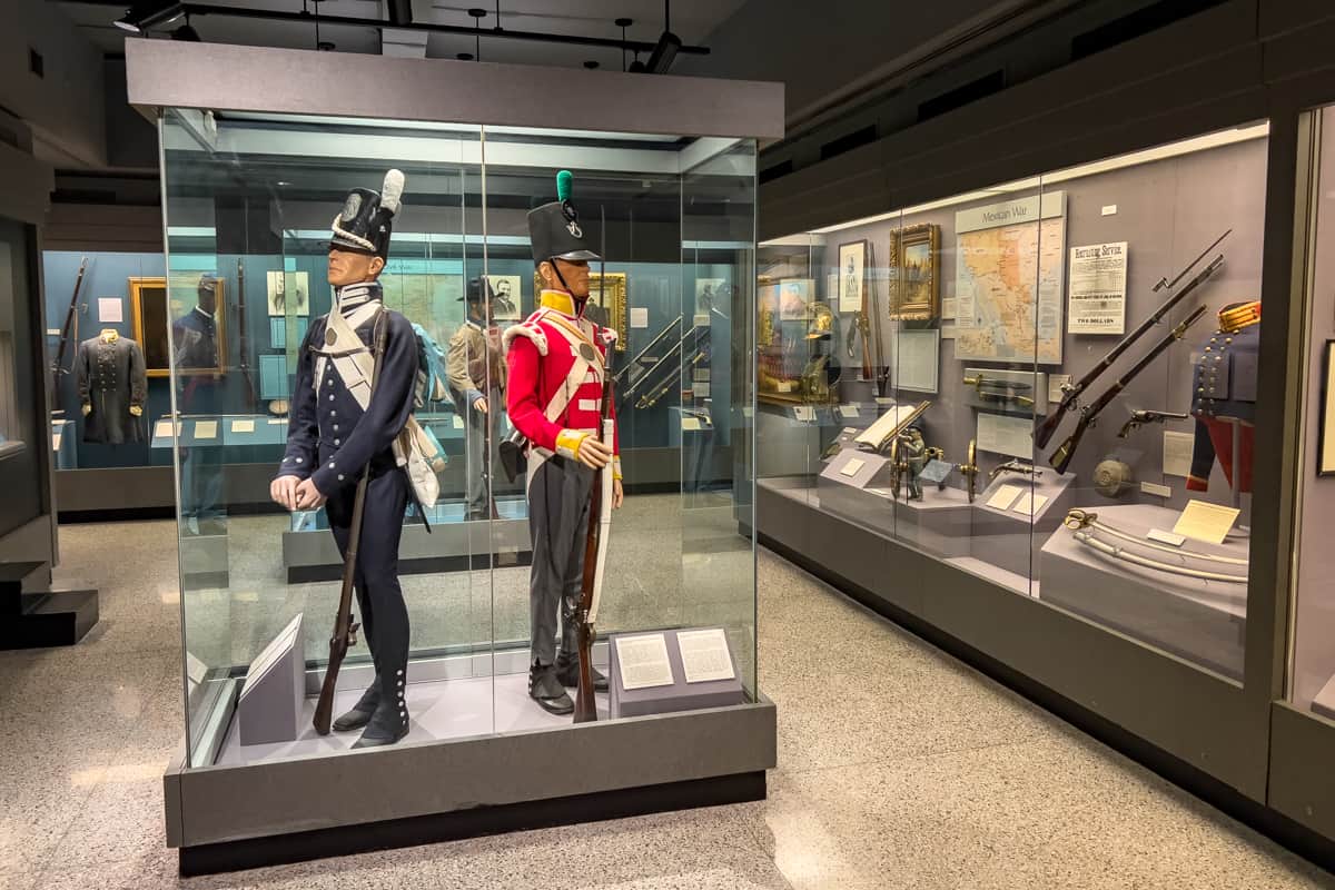 Displays inside the West Point Museum in New York