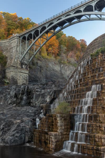 Close up of Croton Gorge Dam Falls in Westchester County NY