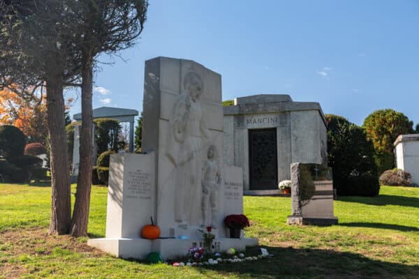 The grave of Babe Ruth in Gates of Heaven Cemetery in Westchester County, New York