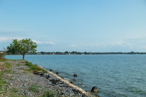 The coast of Lake Ontario at Tibbetts Point near Cape Vincent New York