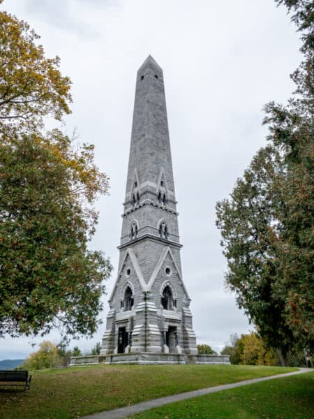 The Saratoga Monument on an early fall day