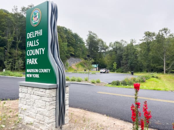 New Parking area for Delphi Falls Park in Madison County NY