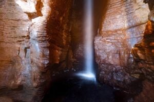 Visiting the Underground Waterfall at Secret Caverns in Schoharie County