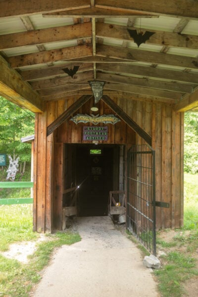 The modern entrance to Secret Caverns in Schoharie County New York